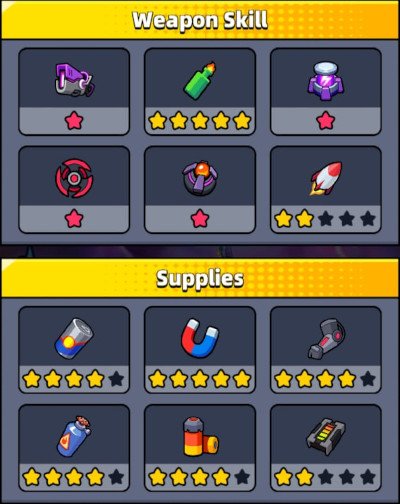 Survivor io Tier List Weapons and Supplies Gloom Nova Lightning Bomb Molotov Magnet